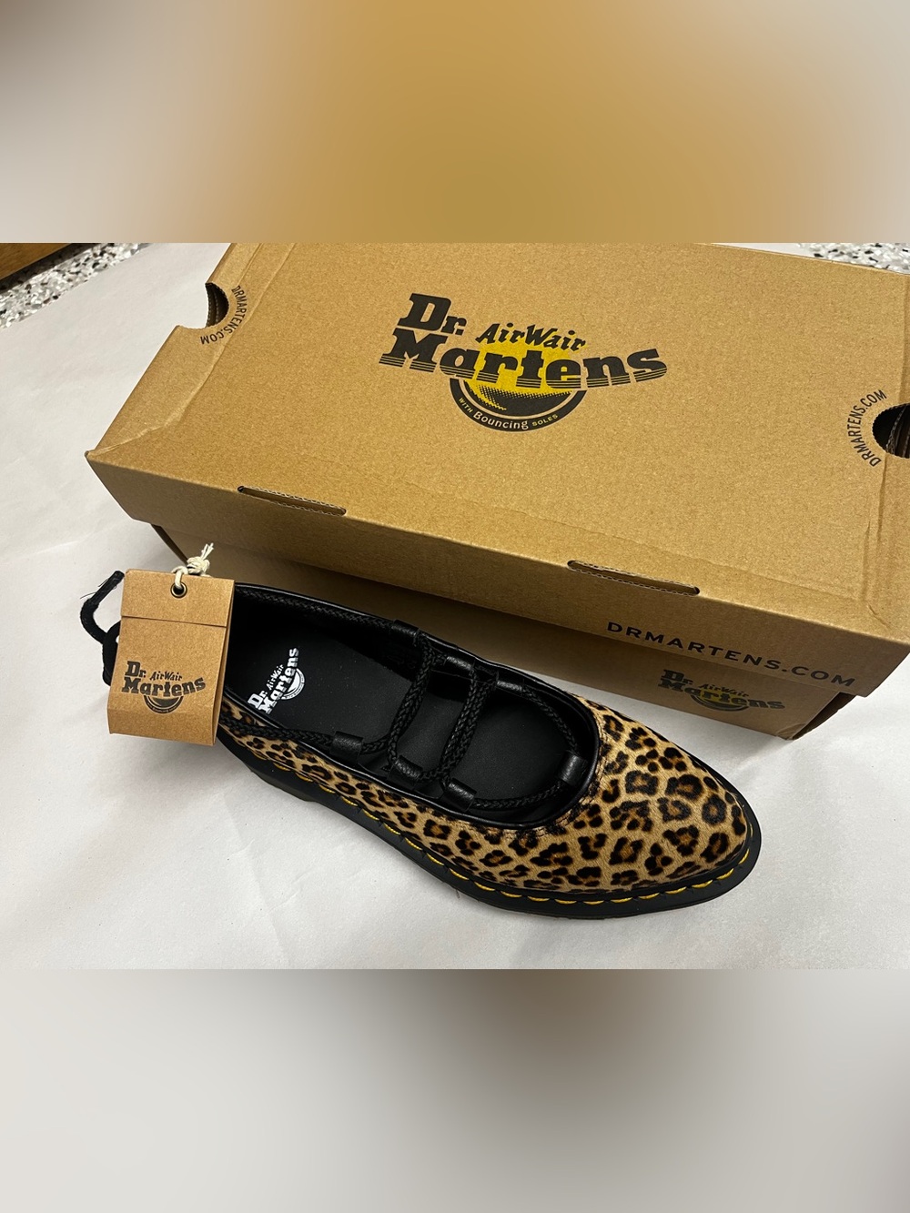 Dr. Martens Elphie II Leopard Hair-On Ballet Flats Women’s US 8 EU 39 New In Box